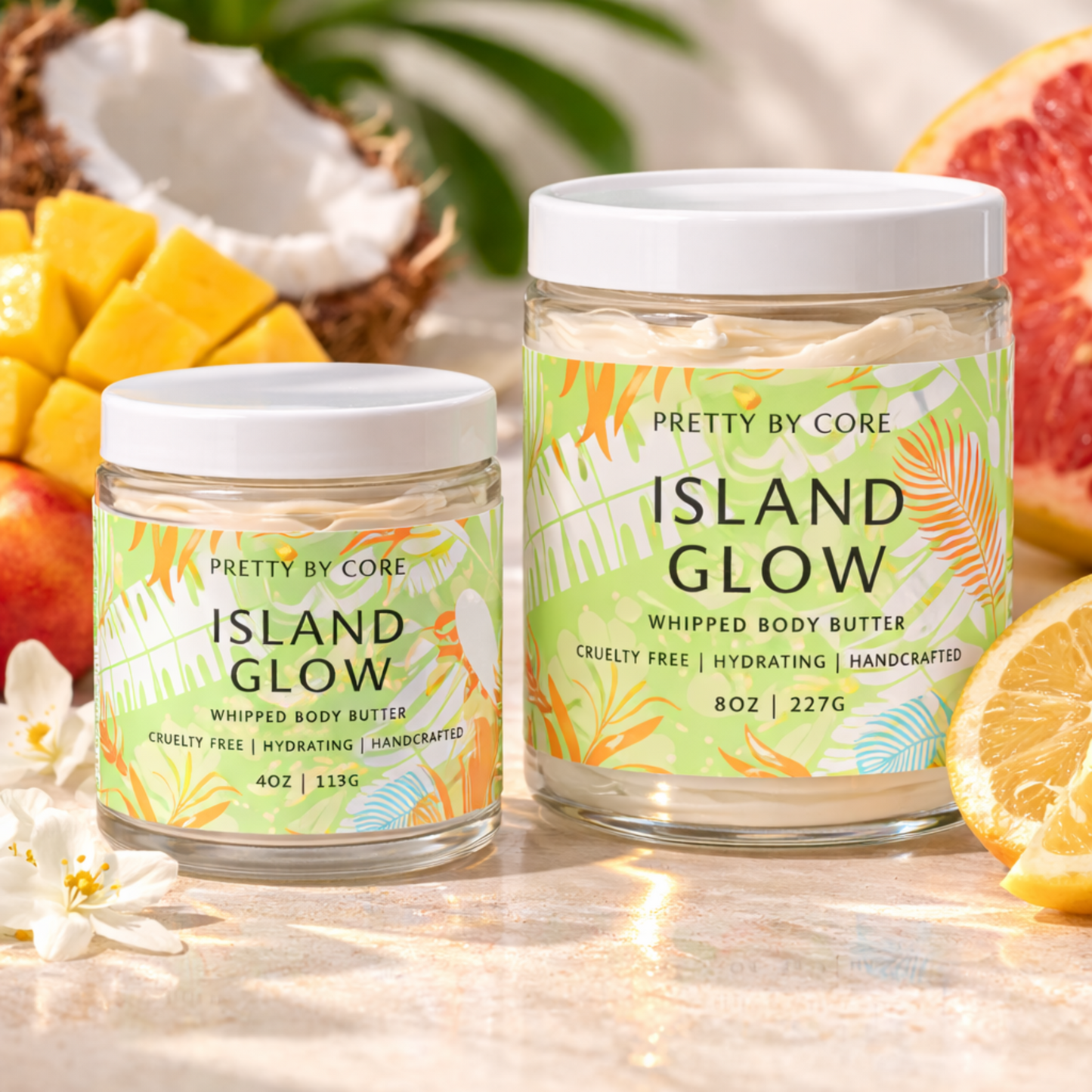 Island Glow - Pretty By Core Whipped Body Butter – Hydrating & Glow-Boosting Moisturizer (4oz & 8oz)