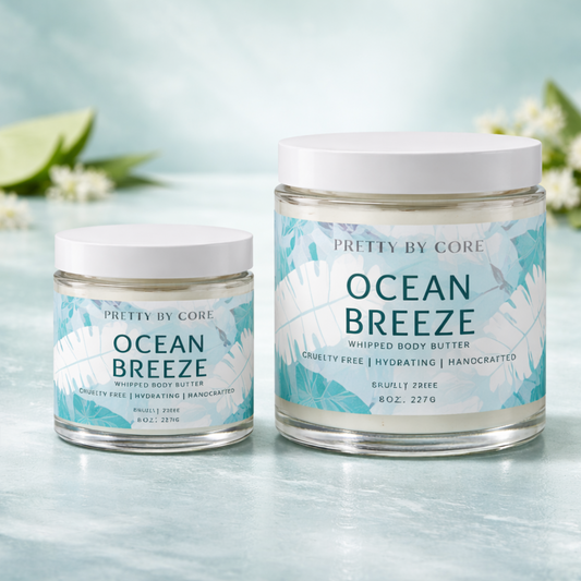 Ocean Breeze - Pretty By Core Whipped Body Butter – Hydrating & Glow-Boosting Moisturizer (4oz & 8oz)