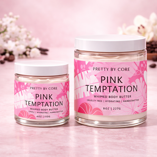 Pink Temptation - Pretty By Core Whipped Body Butter – Hydrating & Glow-Boosting Moisturizer (4oz & 8oz)